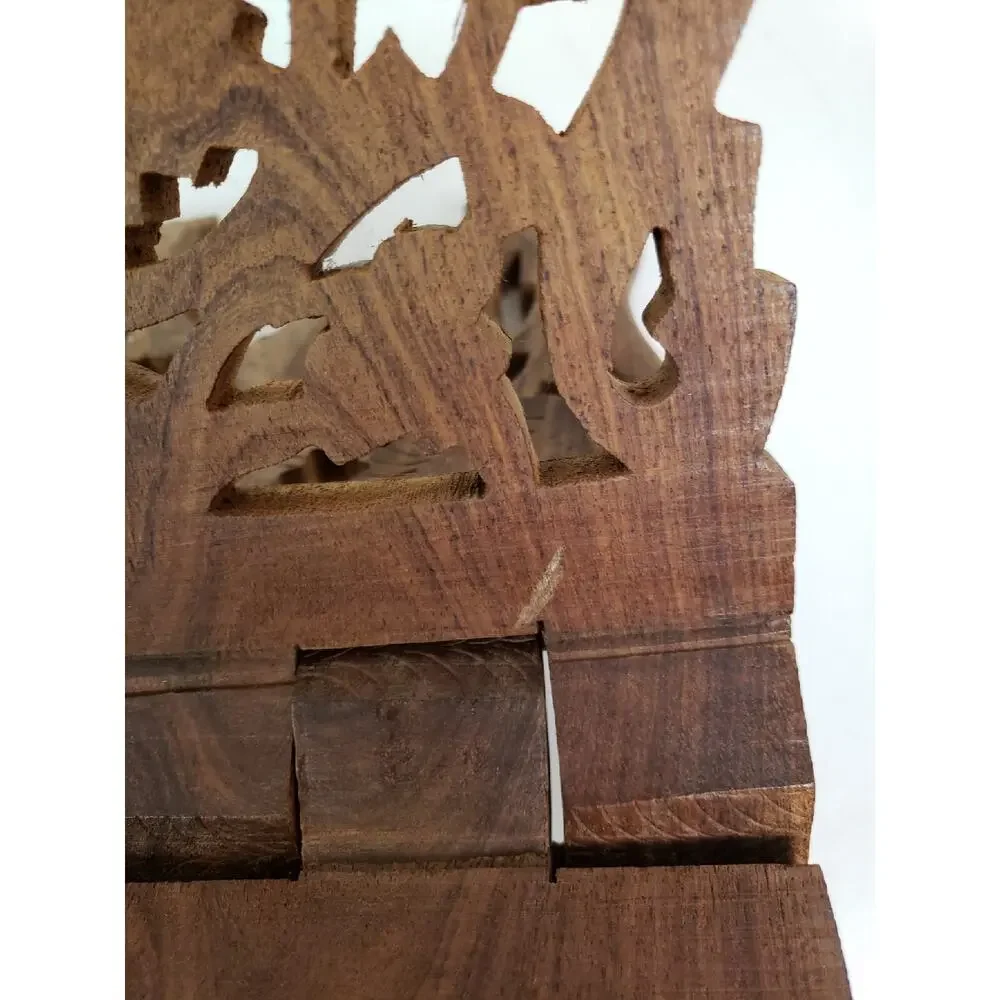 Hand Carved Wood Large Book/Bible Stand Holder Foldable